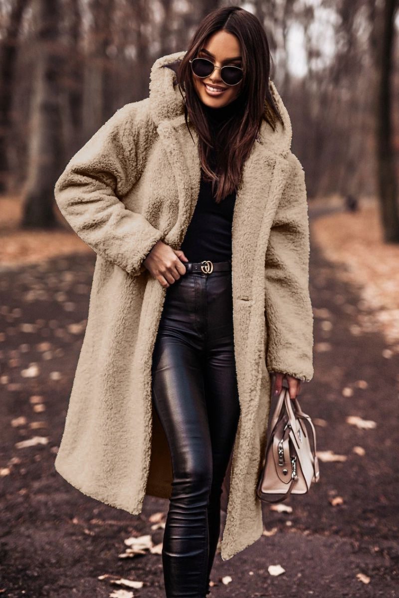 Oversized Teddy Fleecefrakke til Damer