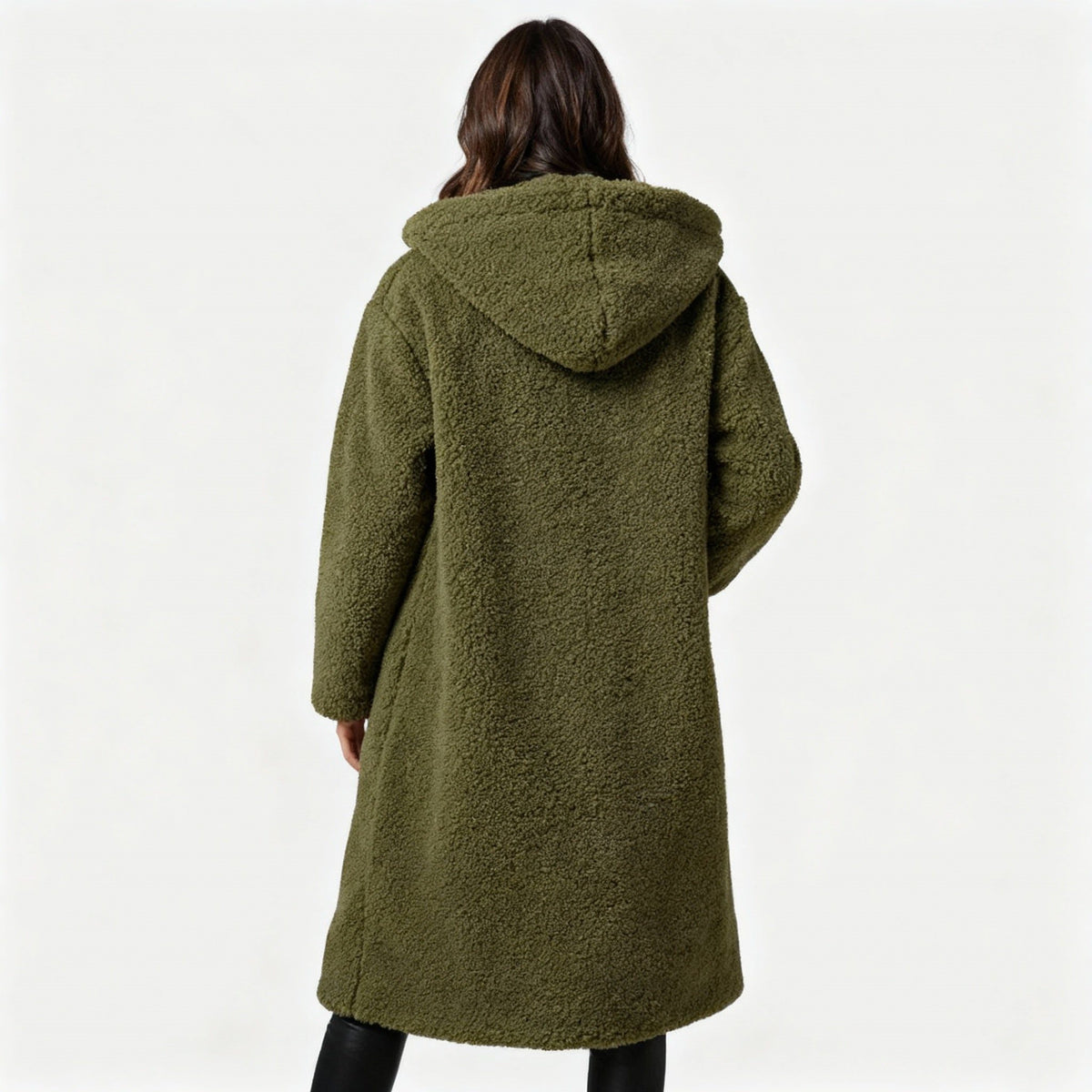 Oversized Teddyfrakke med Hætte til Damer - View 3