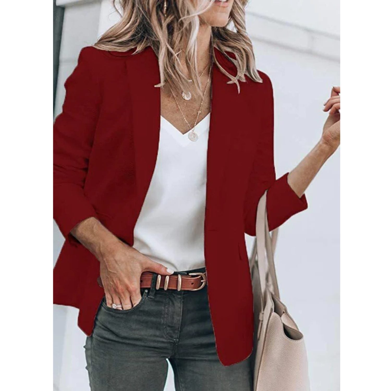Oversized Blazer med Lange Ærmer til Damer - View 10