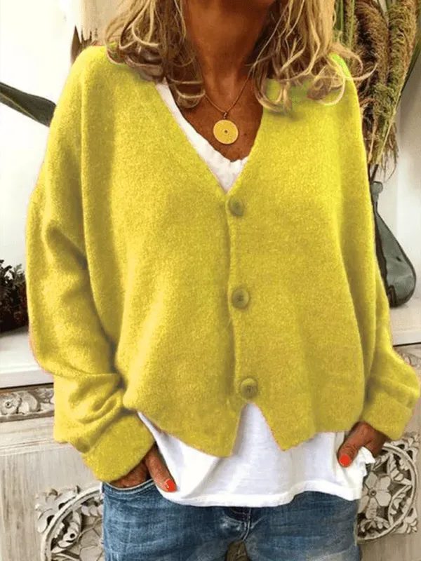 Oversized Cardigan med Knaplukning til Damer