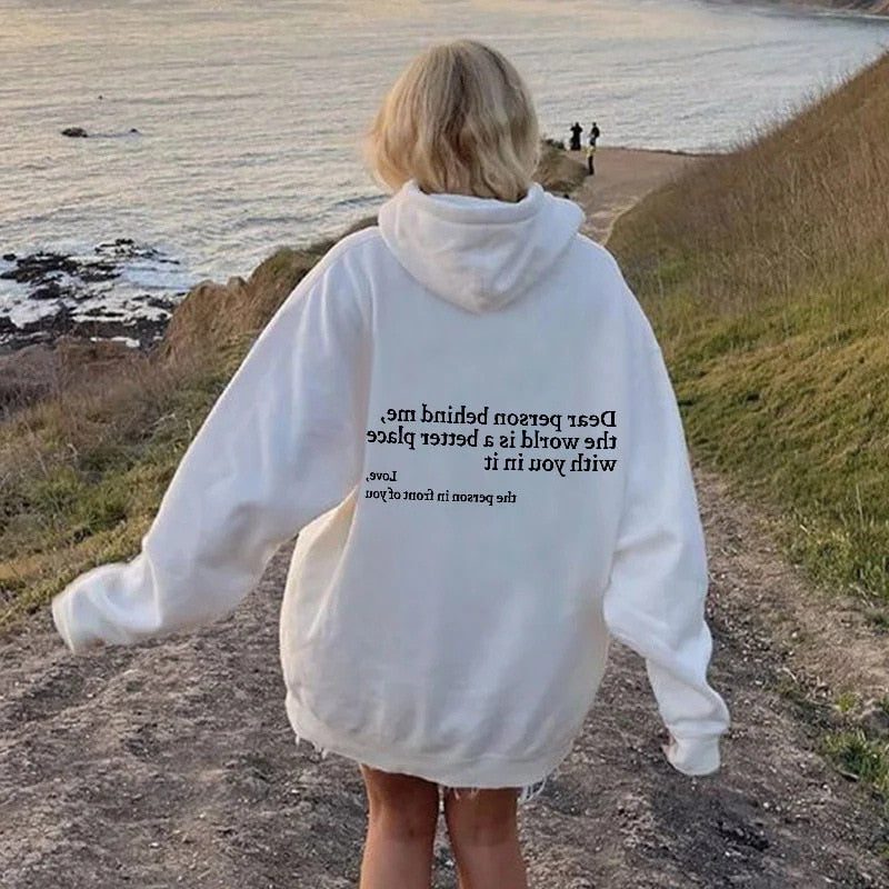 Oversized Hoodie med Besked til Damer og Herrer - View 5