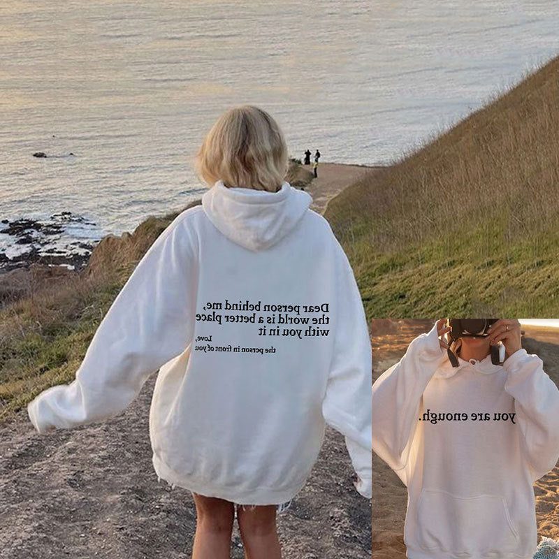 Oversized Hoodie med Besked til Damer og Herrer - View 6