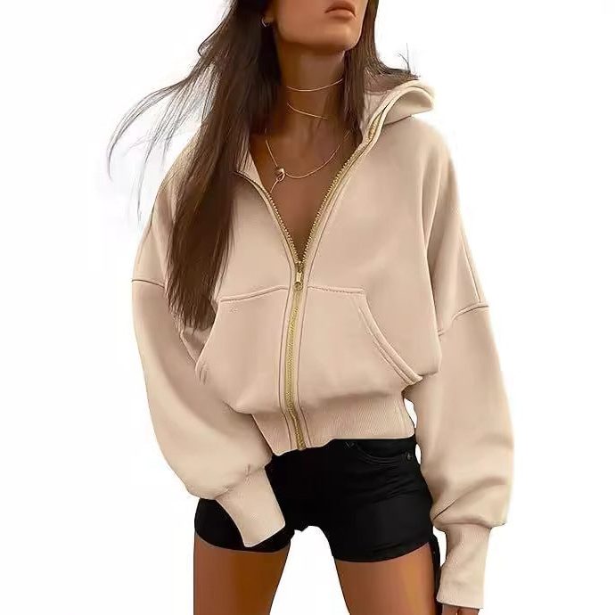 Oversized Hoodie med Lynlås til Damer