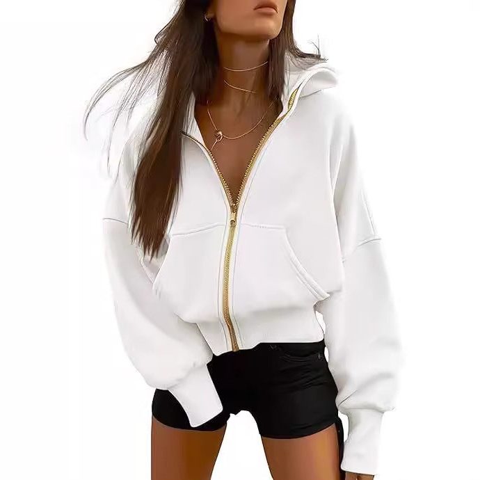 Oversized Hoodie med Lynlås til Damer