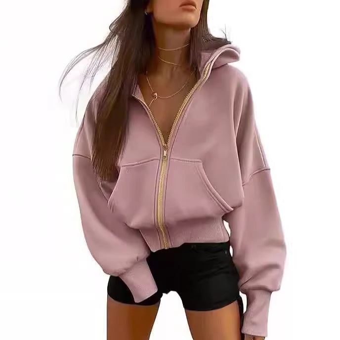 Oversized Hoodie med Lynlås til Damer
