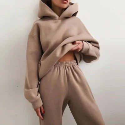 Oversized Hoodie- og Joggingbukser-Sæt til Damer