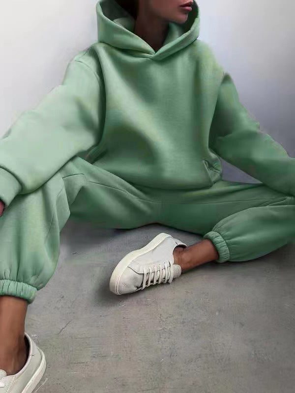 Oversized Hoodie- og Joggingbukser-Sæt til Damer