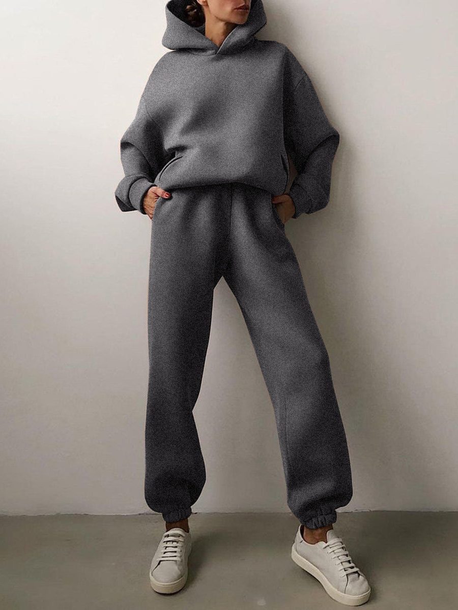 Oversized Hoodie- og Joggingbukser-Sæt til Damer