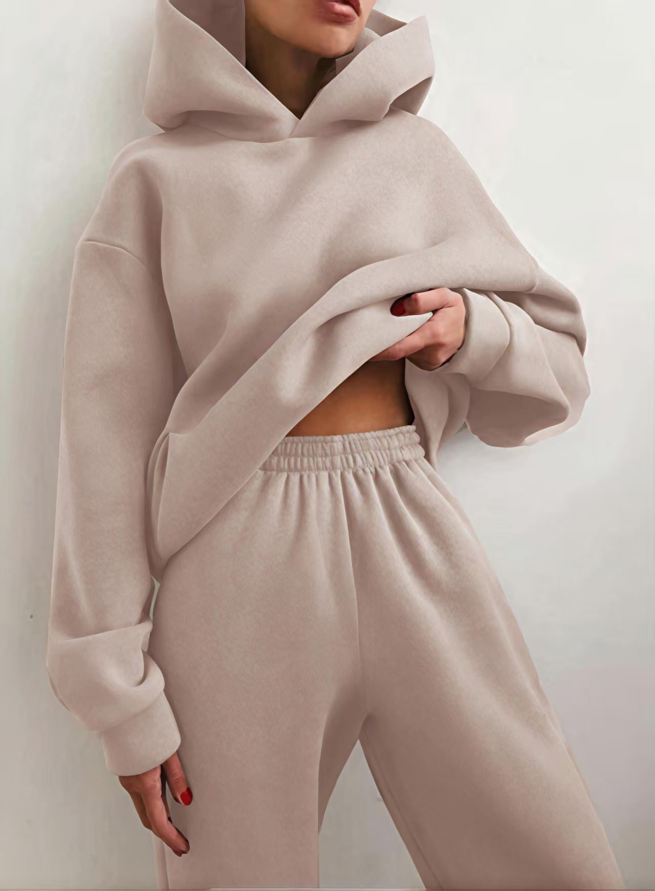 Oversized Hoodie- og Joggingbukser-Sæt til Damer