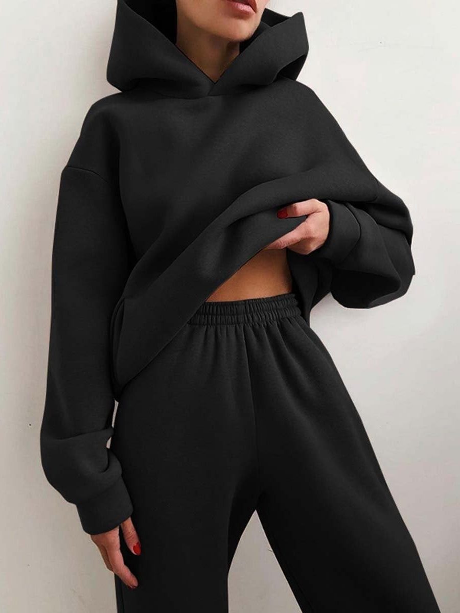 Oversized Hoodie- og Joggingbukser-Sæt til Damer