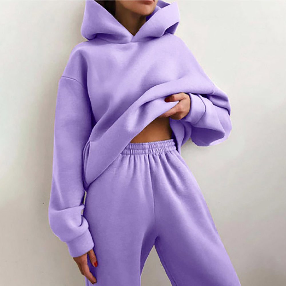 Oversized Hoodie- og Joggingbukser-Sæt til Damer