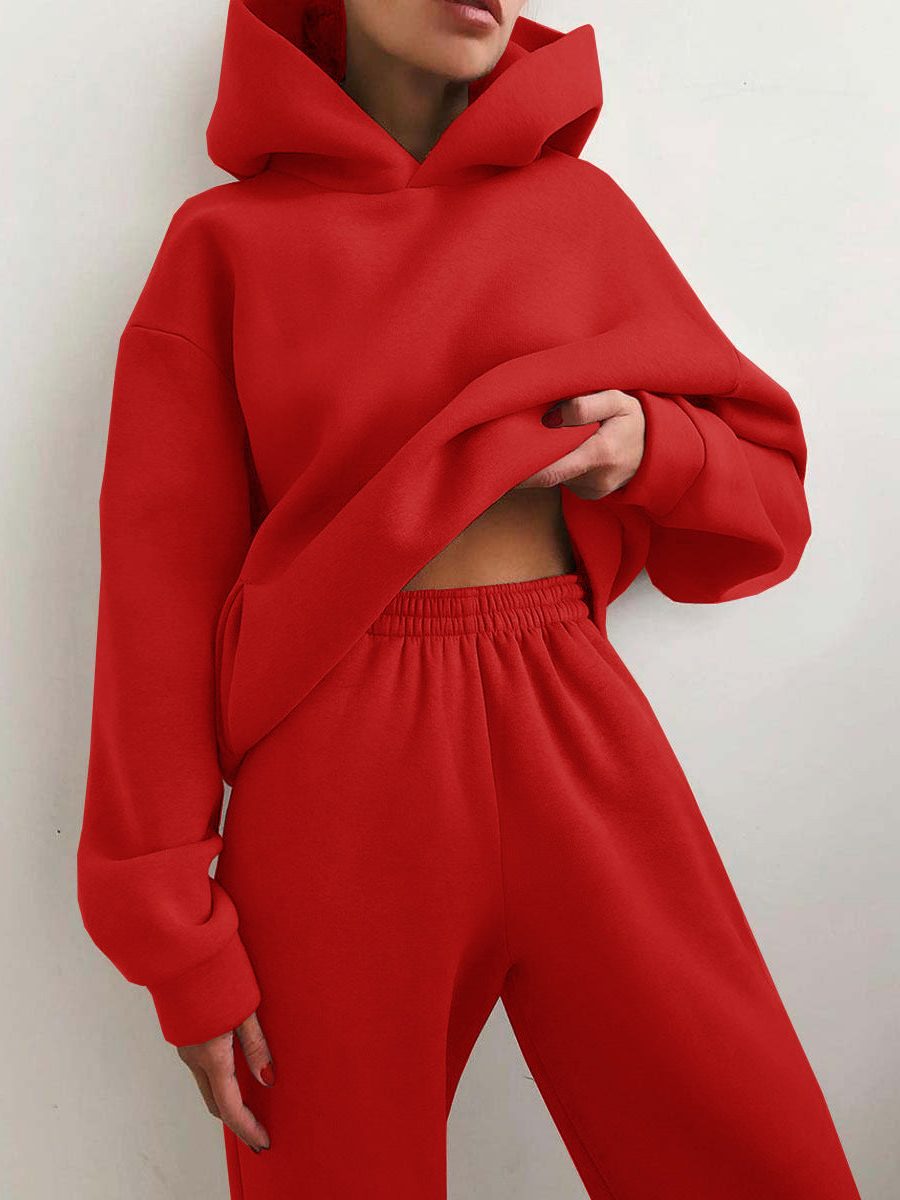 Oversized Hoodie- og Joggingbukser-Sæt til Damer