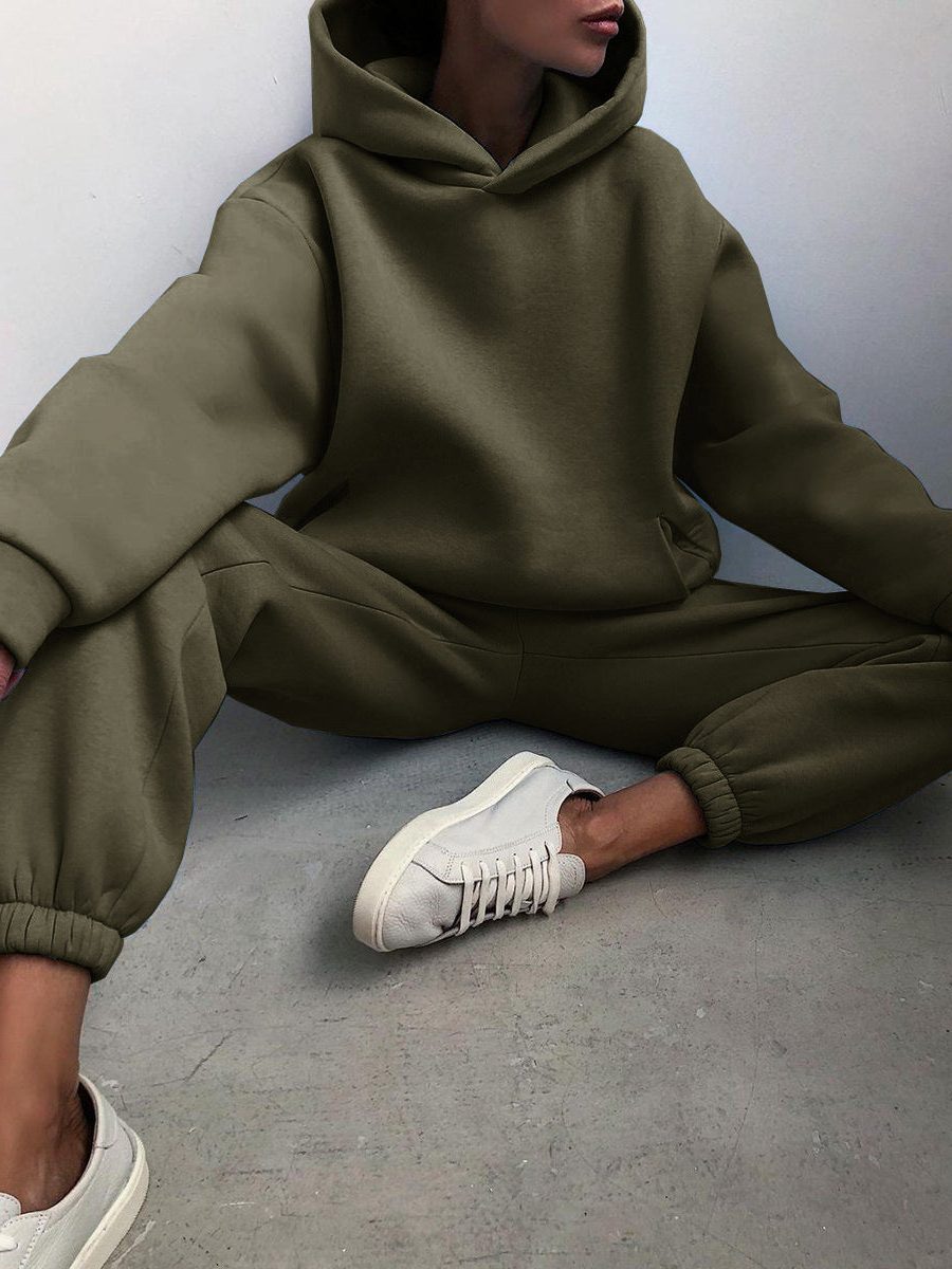 Oversized Hoodie- og Joggingbukser-Sæt til Damer
