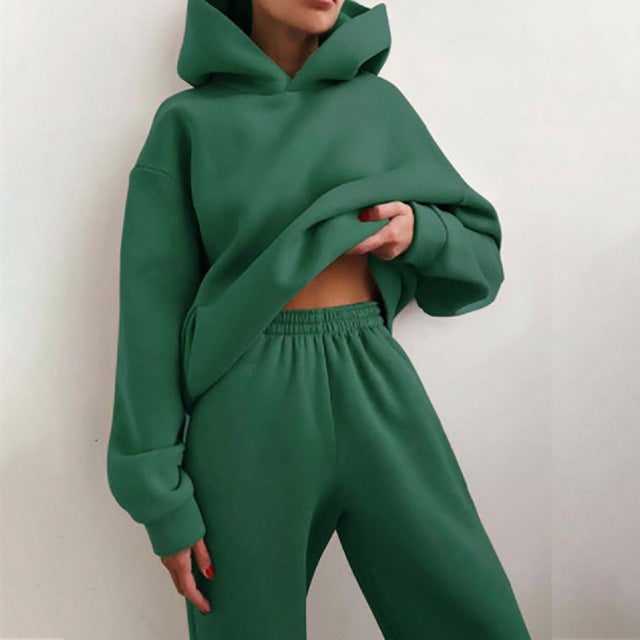 Oversized Hoodie- og Joggingbukser-Sæt til Damer
