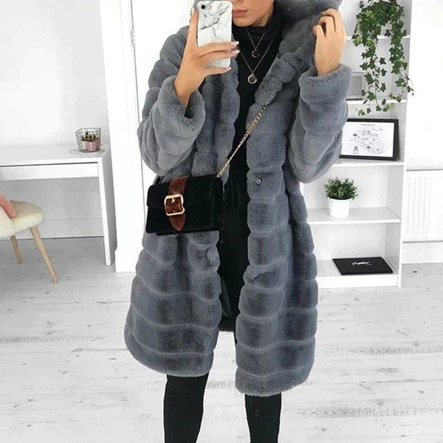 Oversized Kunstpelsjakke til Damer