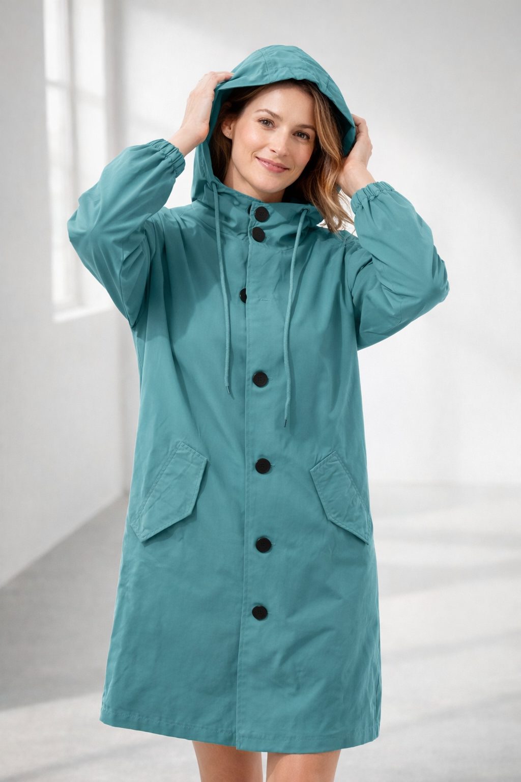 Oversized Parka med Hætte til Damer