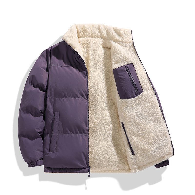 Oversized Steppjakke med Fleece Foring til Damer - Blommelilla