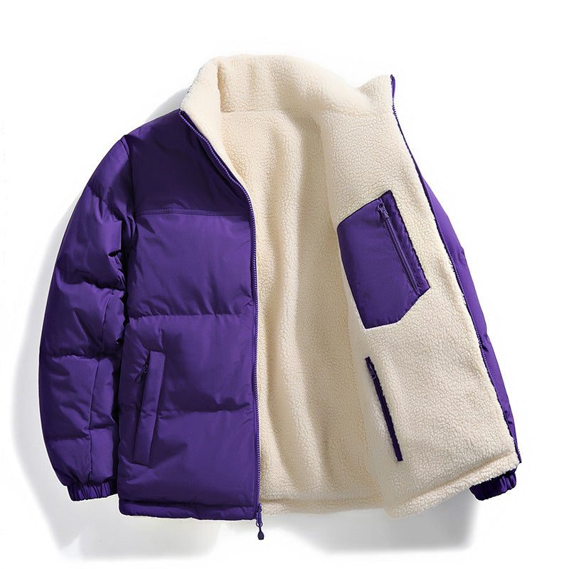 Oversized Steppjakke med Fleece Foring til Damer - Lilla