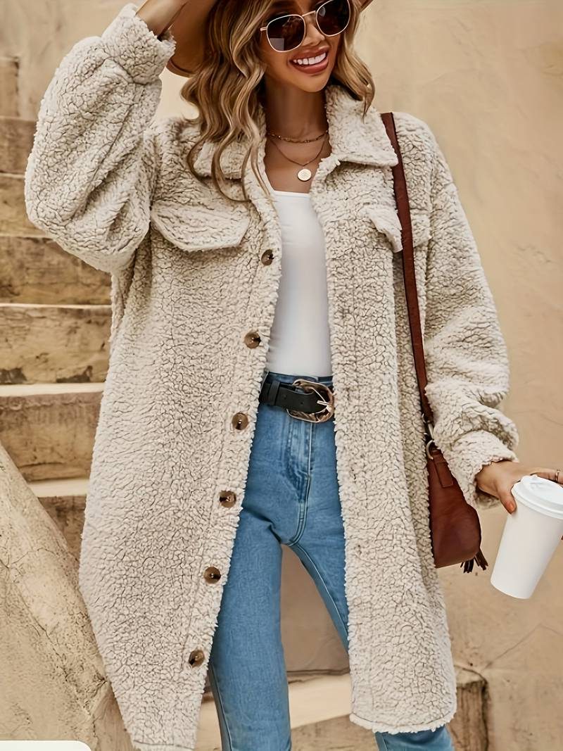 Oversized Teddy Frakke til Damer - View 4