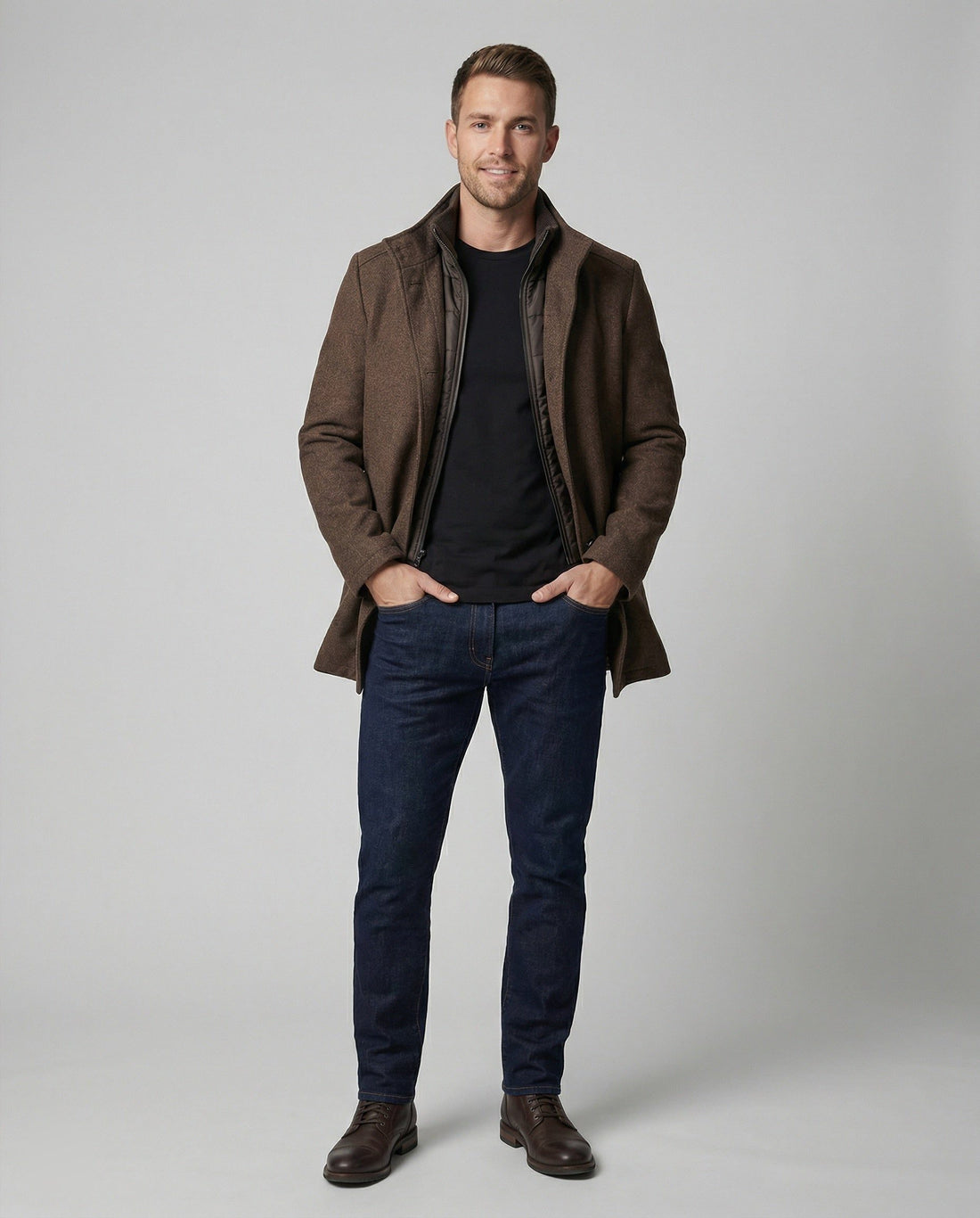 Oversized Uldcardigan med Lynlås til Herrer