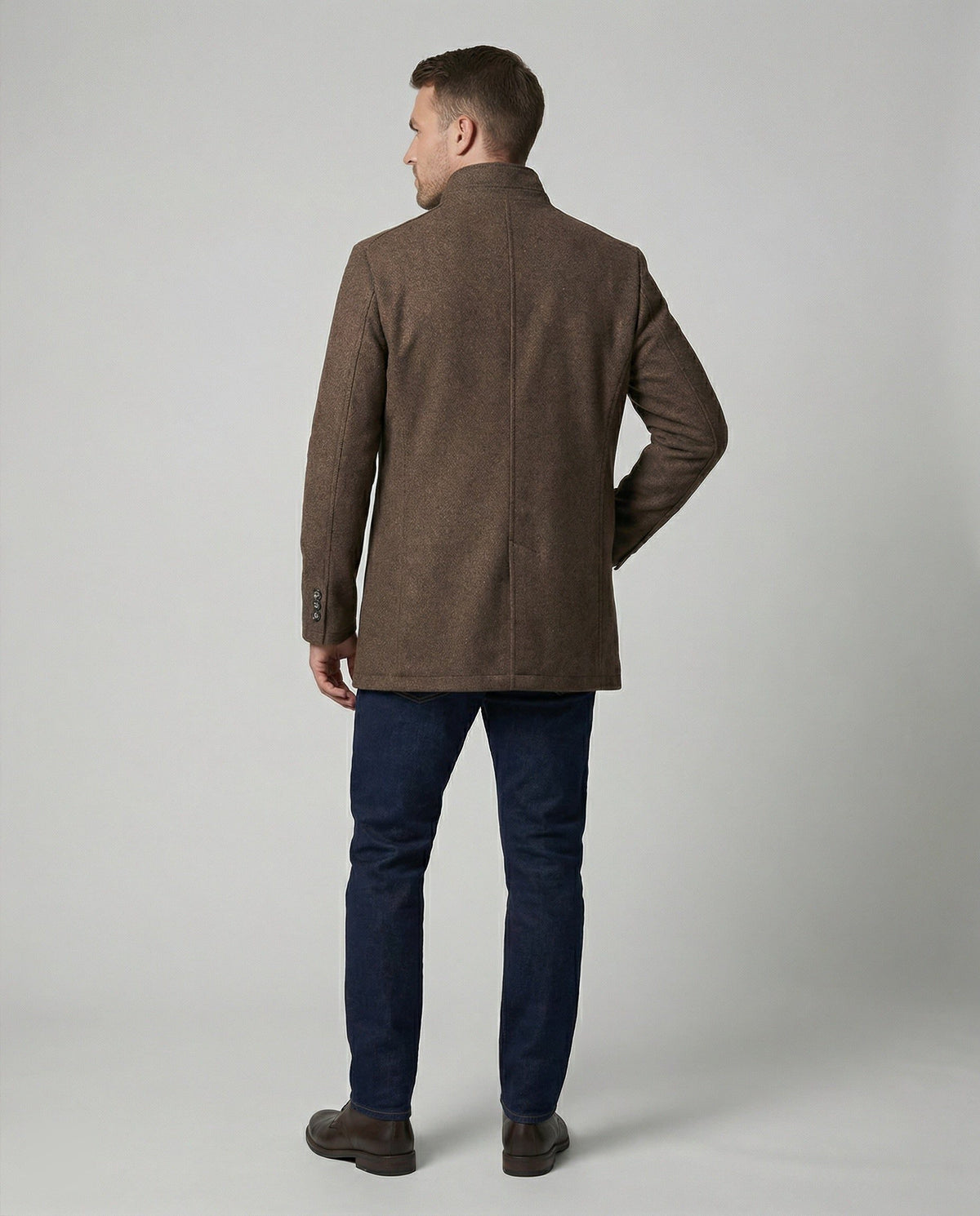 Oversized Uldcardigan med Lynlås til Herrer - View 4