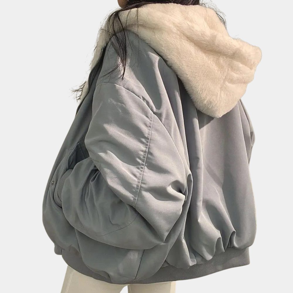 Oversized Vinterjakke med Lynlås til Damer - View 4