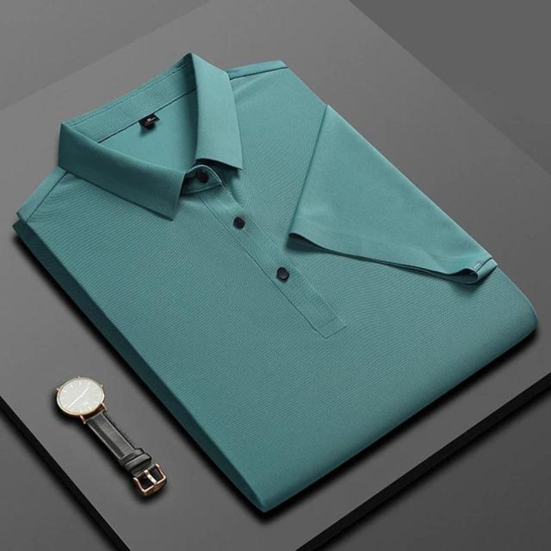 Poloshirt med Korte Ærmer til Herrer - Blågrøn