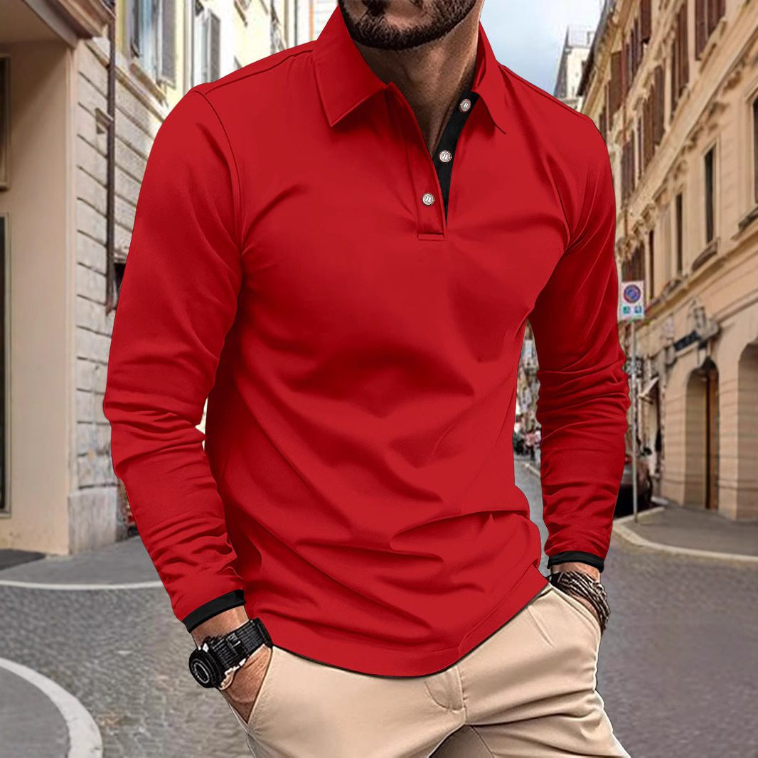 Poloshirt med Lange Ærmer til Herrer