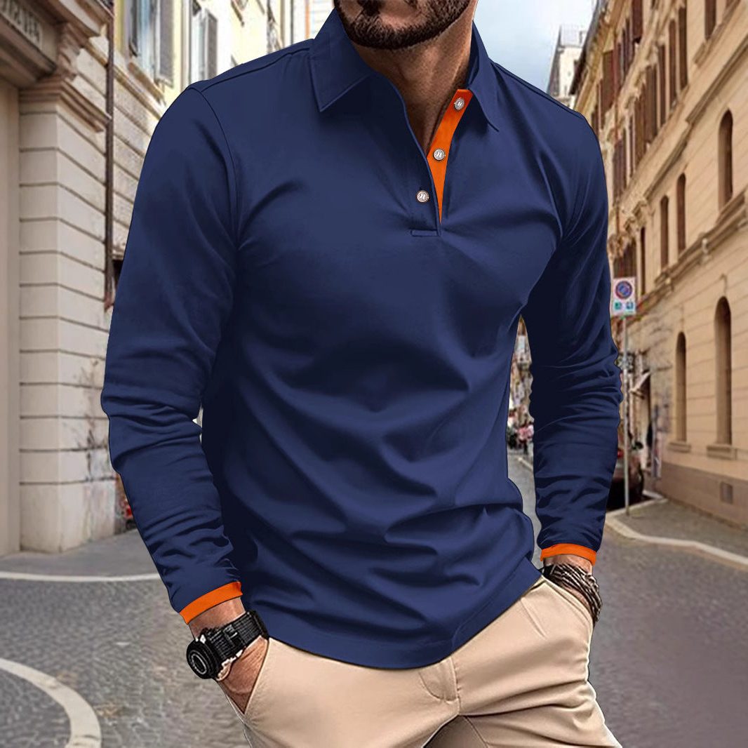 Poloshirt med Lange Ærmer til Herrer