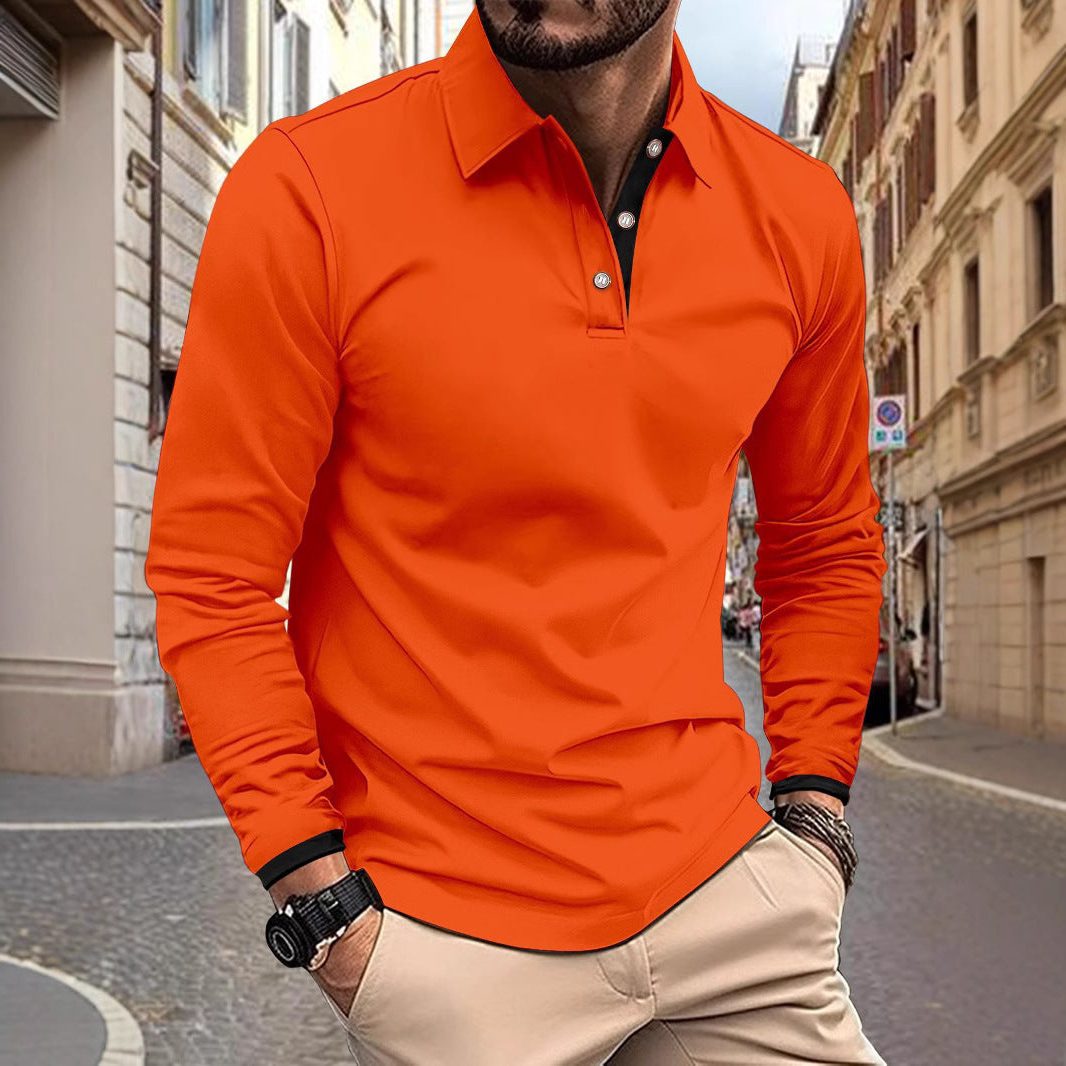 Poloshirt med Lange Ærmer til Herrer