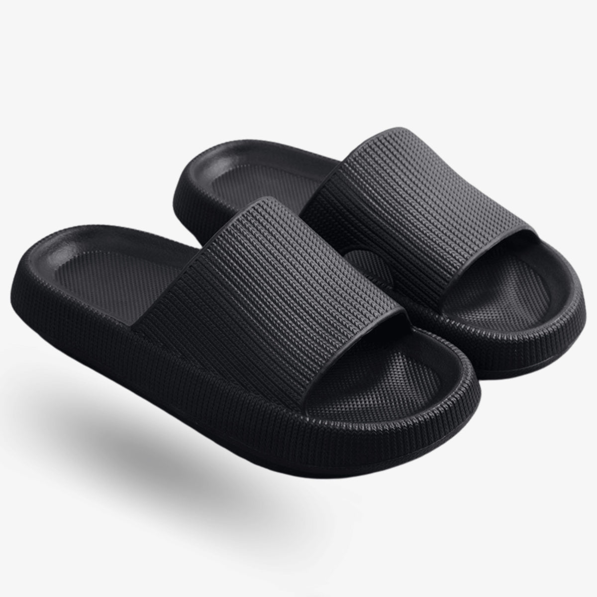 Polstrede Slides med Åben Tå til Damer - Sort