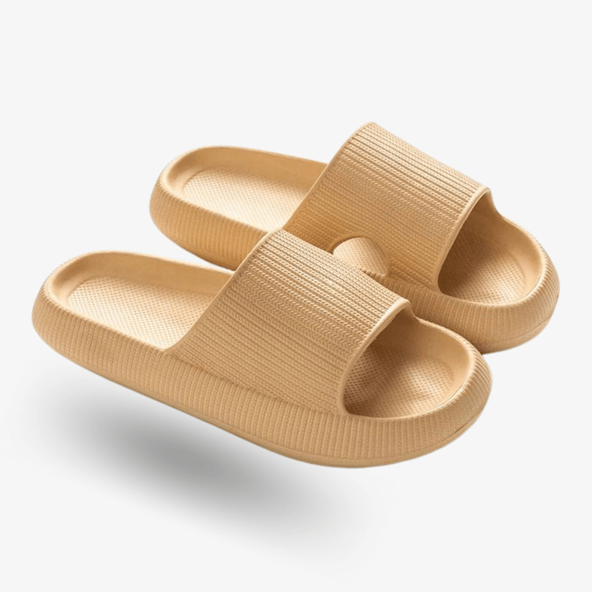 Polstrede Slides med Åben Tå til Damer - Beige