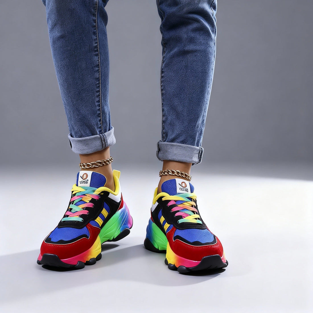 Regnbuefarvet Atletisk Sneaker til Damer