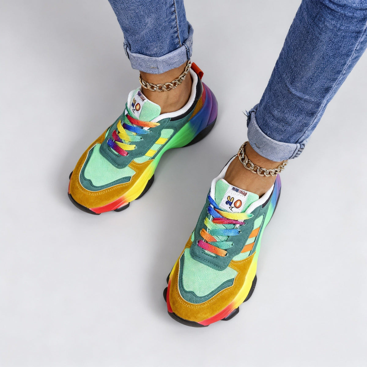 Regnbuefarvet Atletisk Sneaker til Damer - View 4