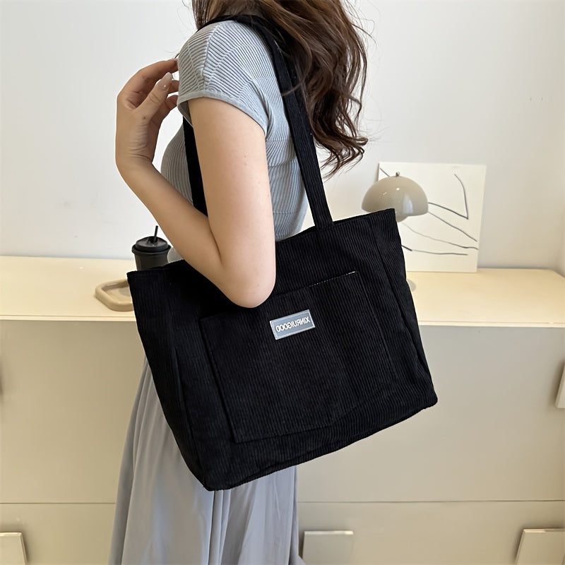 Ribstof Shopper Taske til Damer