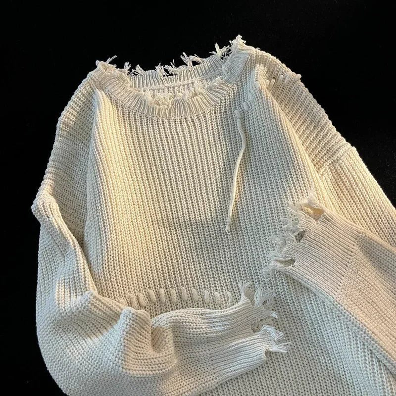 Ribstrikket Crewneck Sweatshirt til Herrer - Beige
