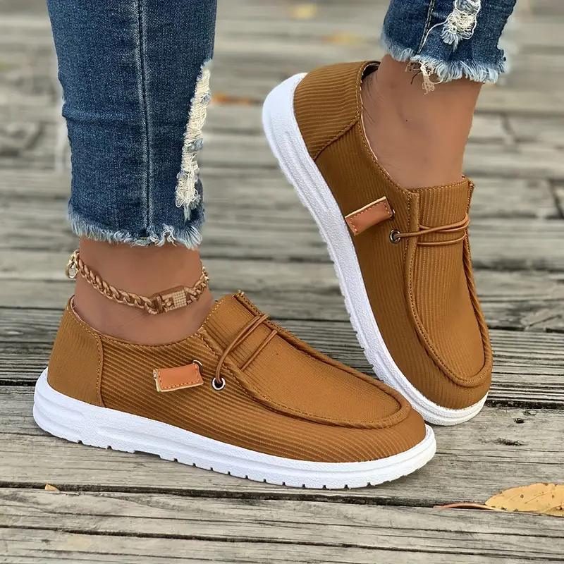 Ribstrikket Slip-On Loafers til Damer