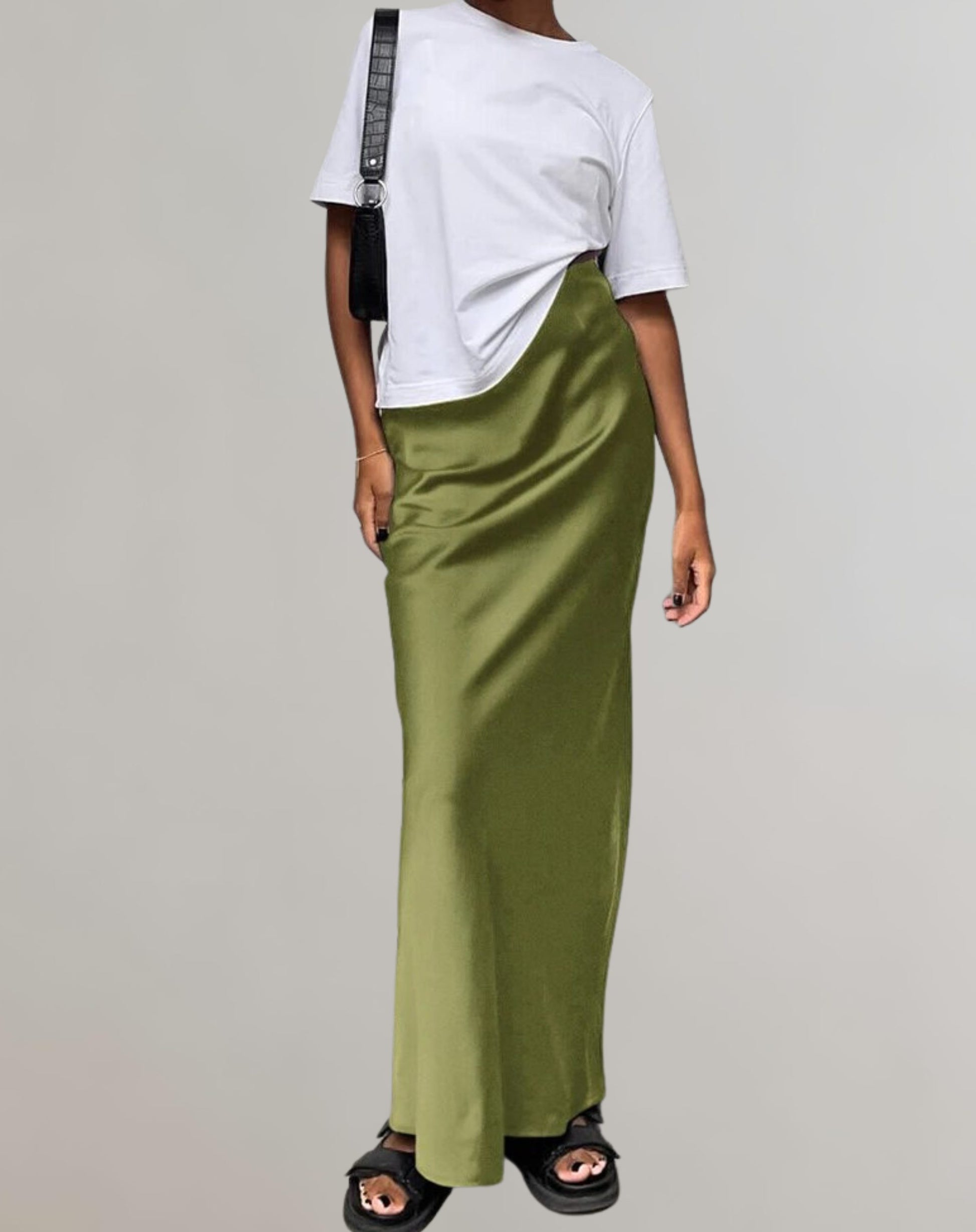 Satin Maxi Nederdel til Damer