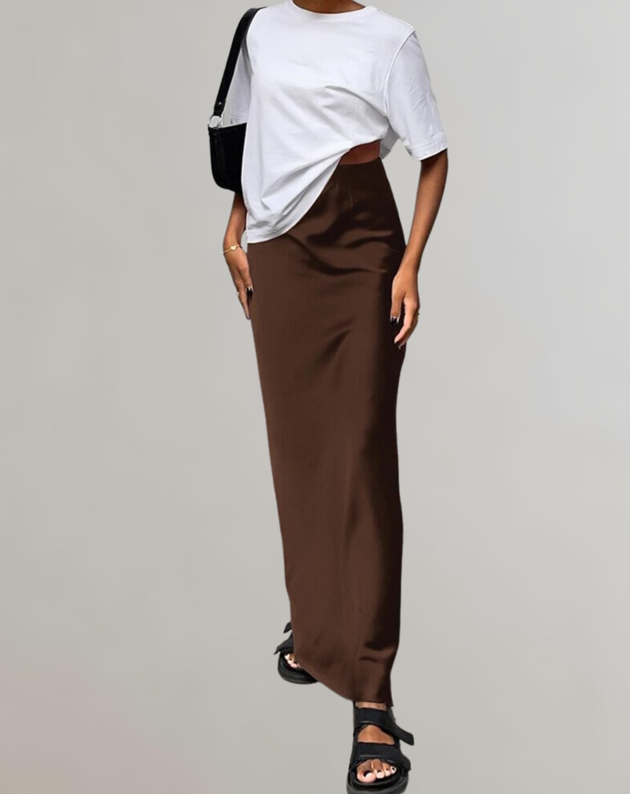 Satin Maxi Nederdel til Damer