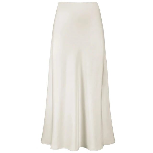 Satin Midi Nederdel til Damer