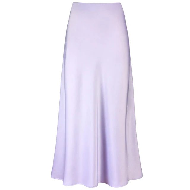 Satin Midi Nederdel til Damer
