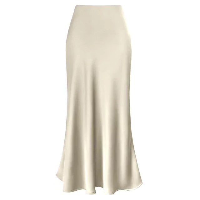 Satin Midi Nederdel til Damer
