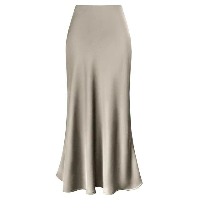 Satin Midi Nederdel til Damer