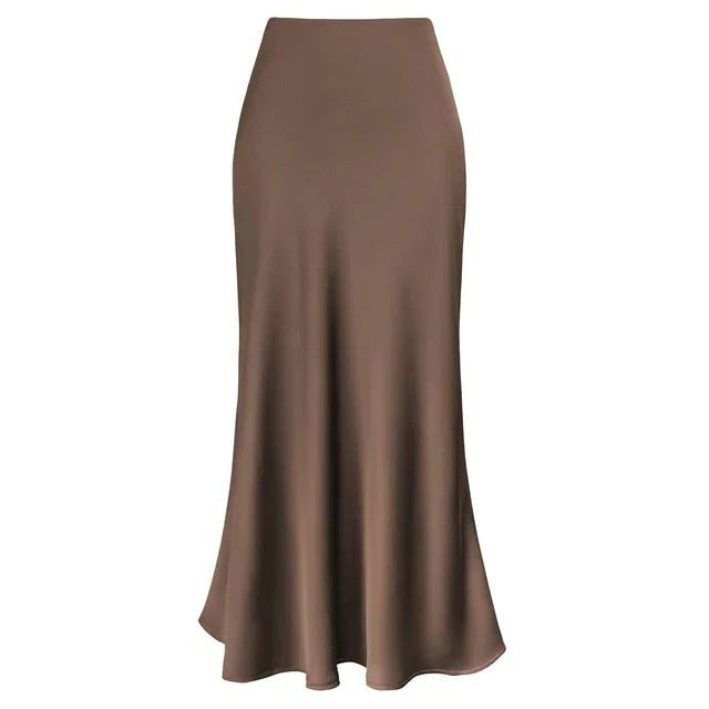 Satin Midi Nederdel til Damer