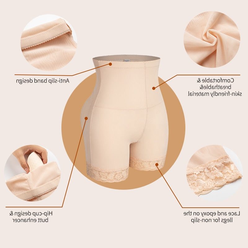 Shapingshorts med Høj Talje og Blondekant til Damer