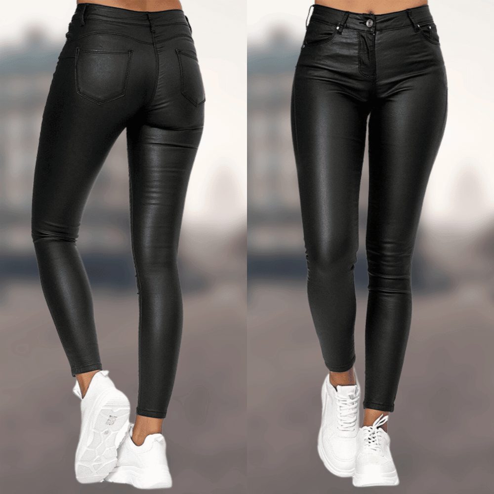 Slim Fit Polyester Bukser til Damer - Sort