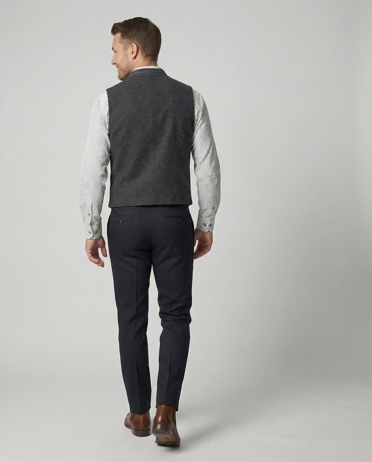 Slim Fit Vest med Opstående Krave til Herrer