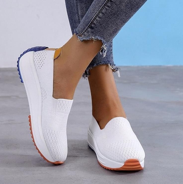 Slip-On Sneakers med Blokhæl til Damer