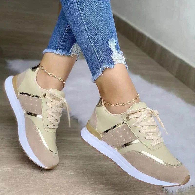 Sneakers med Snørebånd og Blokhæl til Damer