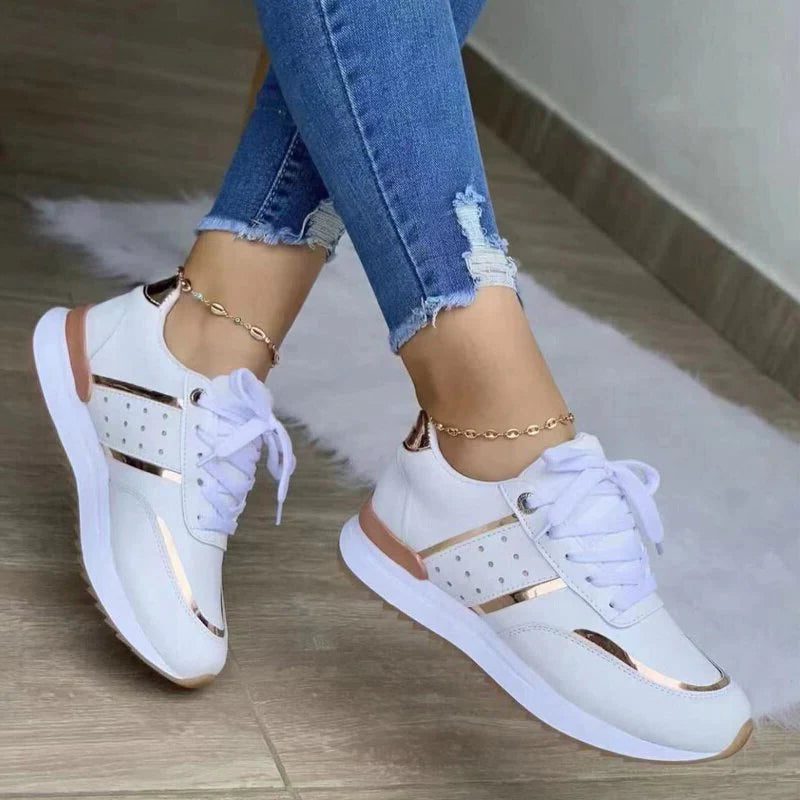 Sneakers med Snørebånd og Blokhæl til Damer